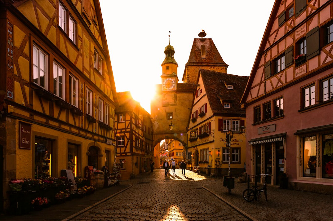 old german village scene
